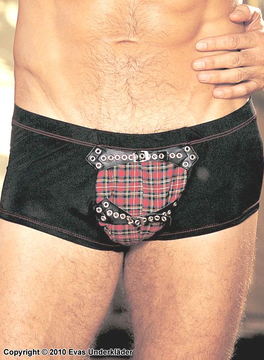 Boxer shorts with plaid front